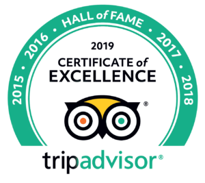 Recipient of TripAdvisor Certificate of Excellence Hall of Fame status